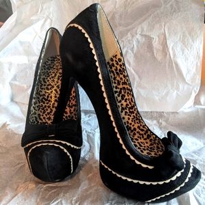 Jessica Simpson heels stilleto black suede sz 7 prom pageant event shoes